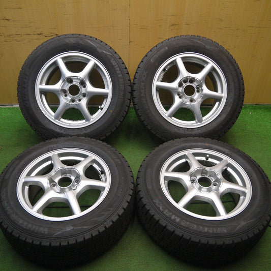 19年！ほぼ10分★スタッドレス 195/65R15 ダンロップ ウインターマックス WM02 社外 アルミ 15インチ PCD114.3 4/5H★3072103Hス