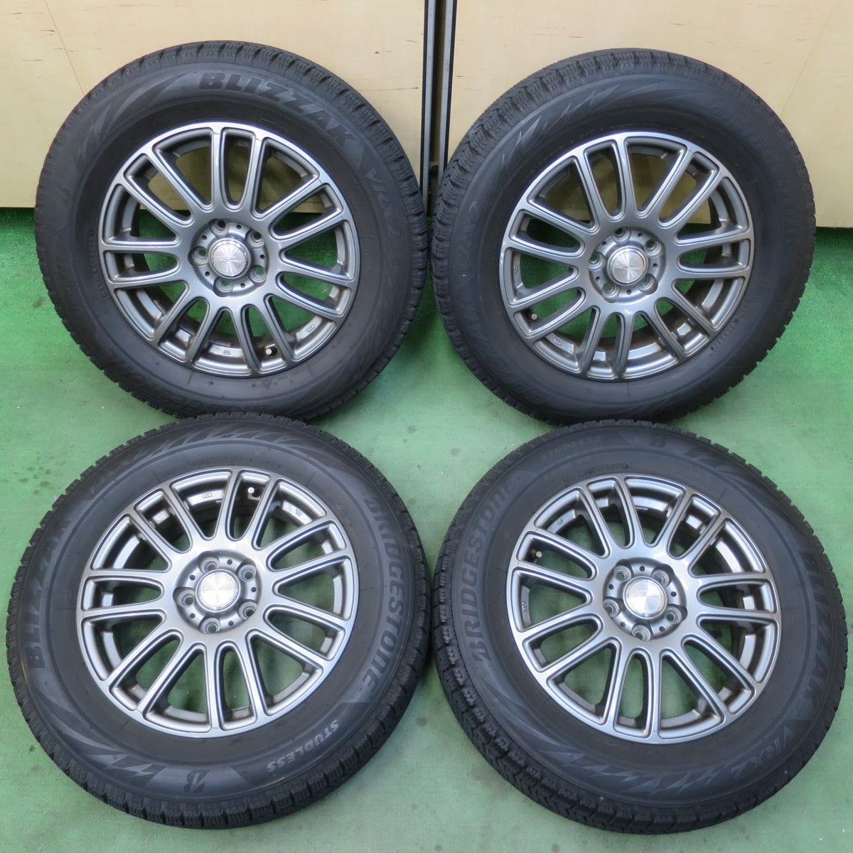 4本価格★プリウス 等 195/65R15 スタッドレス ブリヂストン ブリザック VRX2 E spider 社外 アルミ 15インチ PCD100/5H★6021707イス