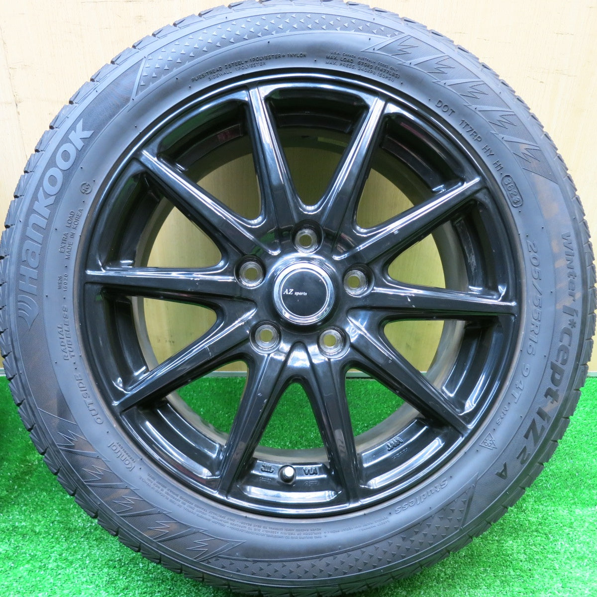 バリ溝！23年！ほぼ10分★スタッドレス 205/55R16 ハンコック ウインター アイセプト IZ2A AZ Sports AZスポーツ 16インチ PCD114.3/5H★5101204HAス