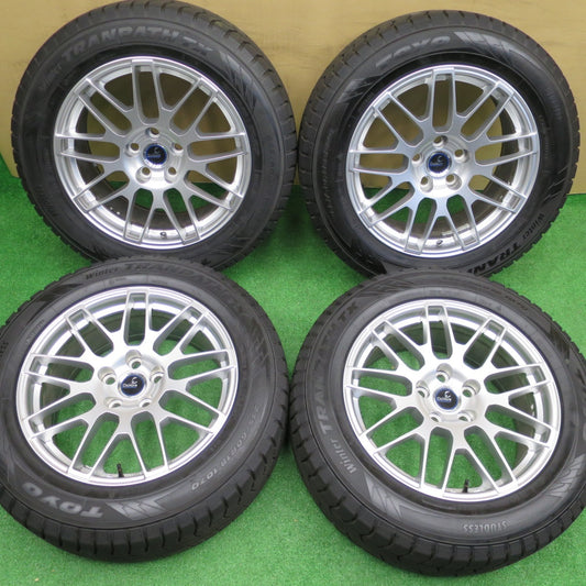 超バリ溝！21年！キレイ！ほぼ10分★MIRAI ミライ 40 アルファード 等 235/60R18 スタッドレス トーヨー ウインター トランパス TX Delmore LC.S デルモア 18インチ PCD120/5H★5121308NKス