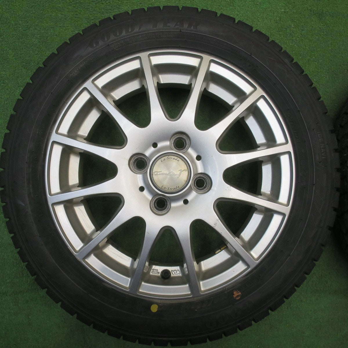 バリ溝！24年！9分★スタッドレス 155/65R14 グッドイヤー アイスナビ8 Tirado γ La-Strada ティラード ラストラーダ 14インチ PCD100/4H★6040903NJス
