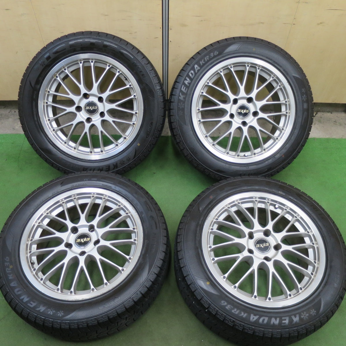 バリ溝！9分★スタッドレス 225/55R17 ケンダ KR36 アイステック ネオ HINODEX axis 17インチ PCD114.3/5H★6042301TTス