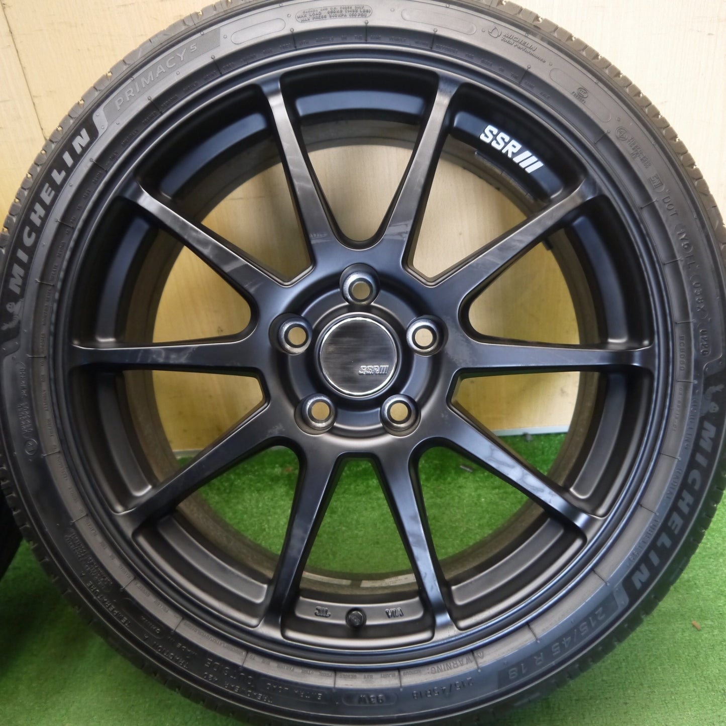 バリ溝！26年！キレイ！9.5分◎SSR GTV02 TANABE 215/45R18 ミシュラン プライマシー5 タナベ 18インチ PCD114.3/5H◎6070805Hノ