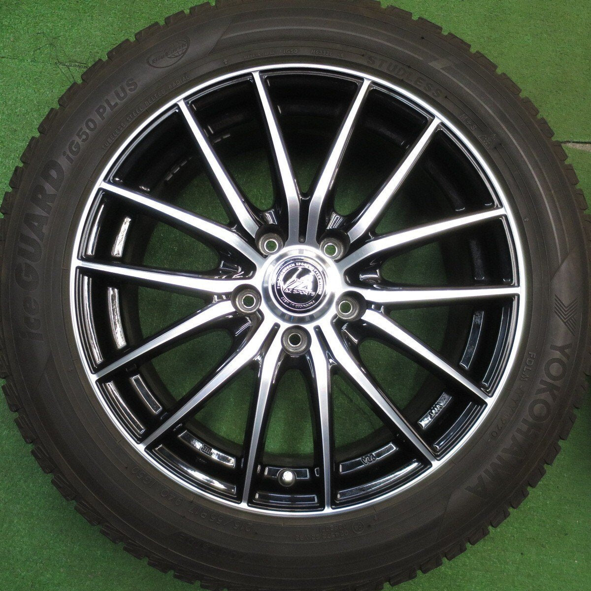 バリ溝！キレイ！9分★スタッドレス 215/55R17 ヨコハマ アイスガード iG50 プラス AZ SPORTS AZスポーツ 17インチ PCD114.3/5H★5031108Hス