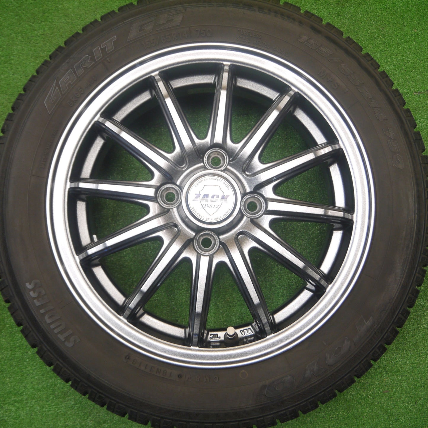 [送料無料] バリ溝！キレイ！9分★スタッドレス 155/65R14 トーヨー ガリット G5 ZACK JP-812 MONZA ザック 14インチ PCD100/4H★4092414Hス