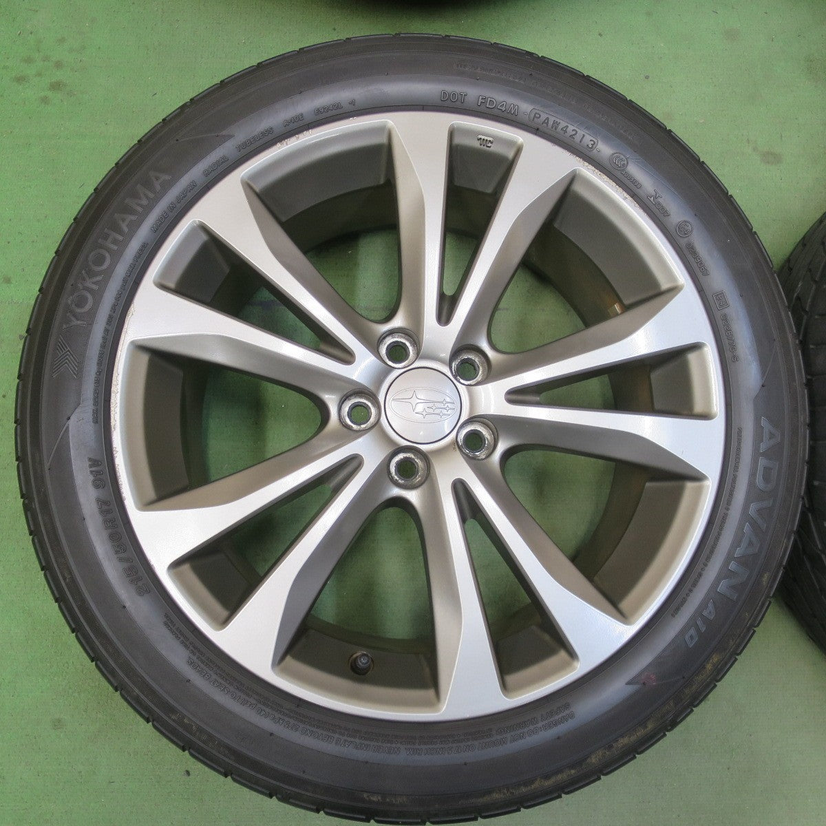 4本価格★スバル レガシィ 純正 215/50R17 ヨコハマ アドバン A10 17インチ PCD100/5H★6032510イノ