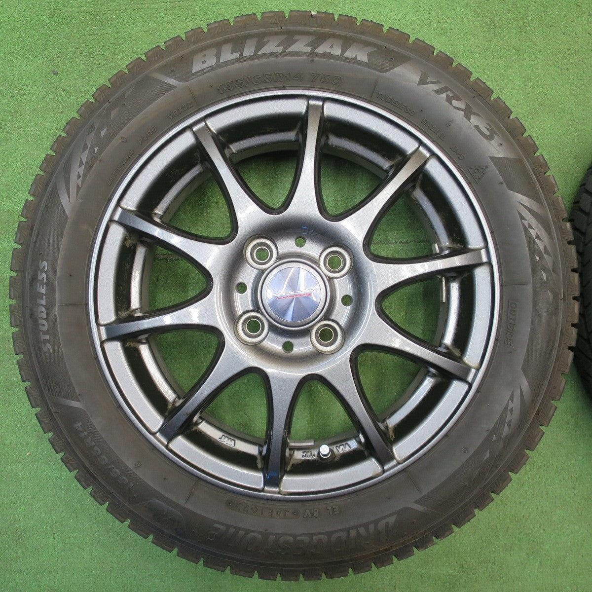 バリ溝！23年！キレイ！9分★スタッドレス 155/65R14 ブリヂストン ブリザック VRX3 VELVA CHARGE ヴェルヴァ 14インチ PCD100/4H★6032906NJス