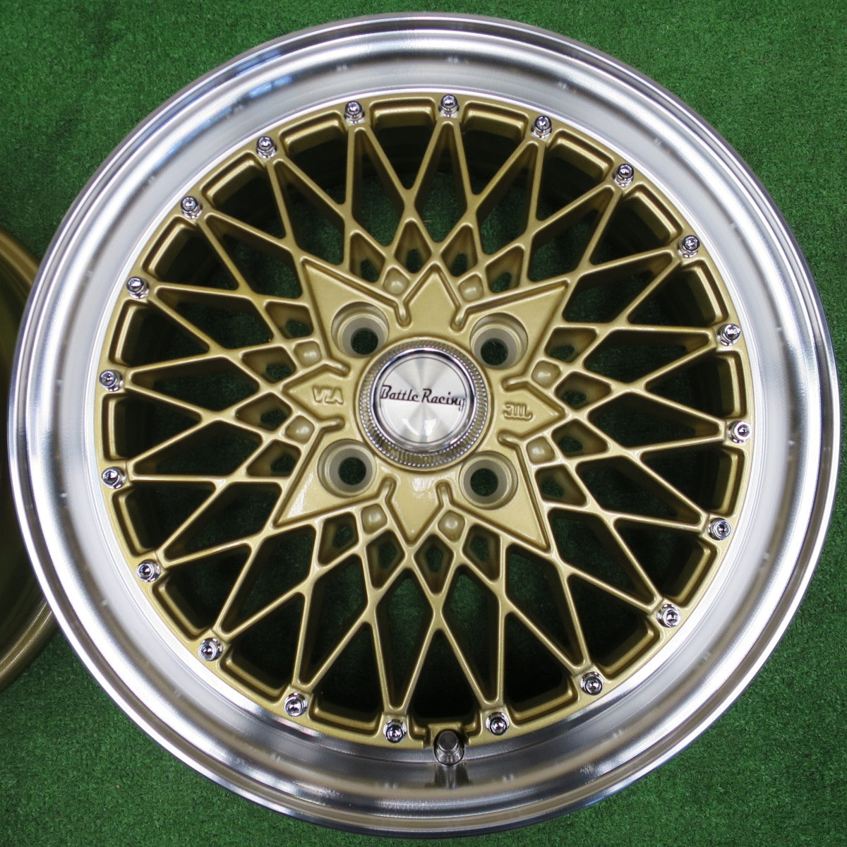 未使用★Battle Racing バトル レーシング メッシュ ホイール 15インチ 15×5.5J PCD100/4H★6012202NKホ