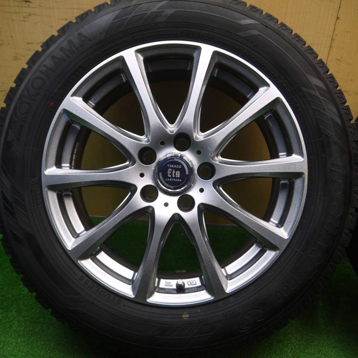 バリ溝！22年！キレイ！9.5分★スタッドレス 215/60R17 ヨコハマ アイスガード iG60 TIRADO Eta LA STRADA ティラード ラストラーダ 17インチ PCD114.3/5H★5011405Hス