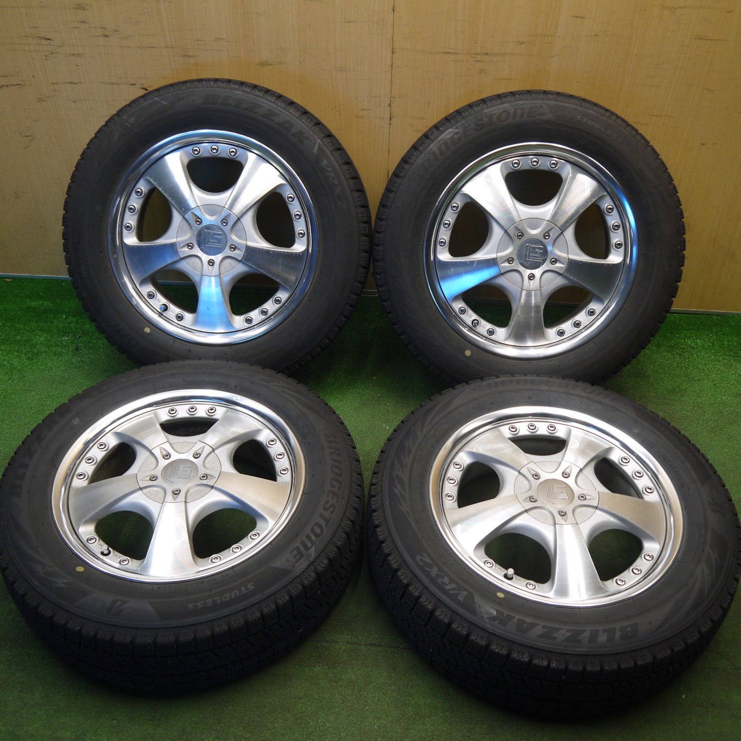 バリ溝！23年！9分★WORK LS105 175/65R15 スタッドレス ブリヂストン ブリザック VRX2 ワーク 15インチ PCD100/4H★6031606Hス