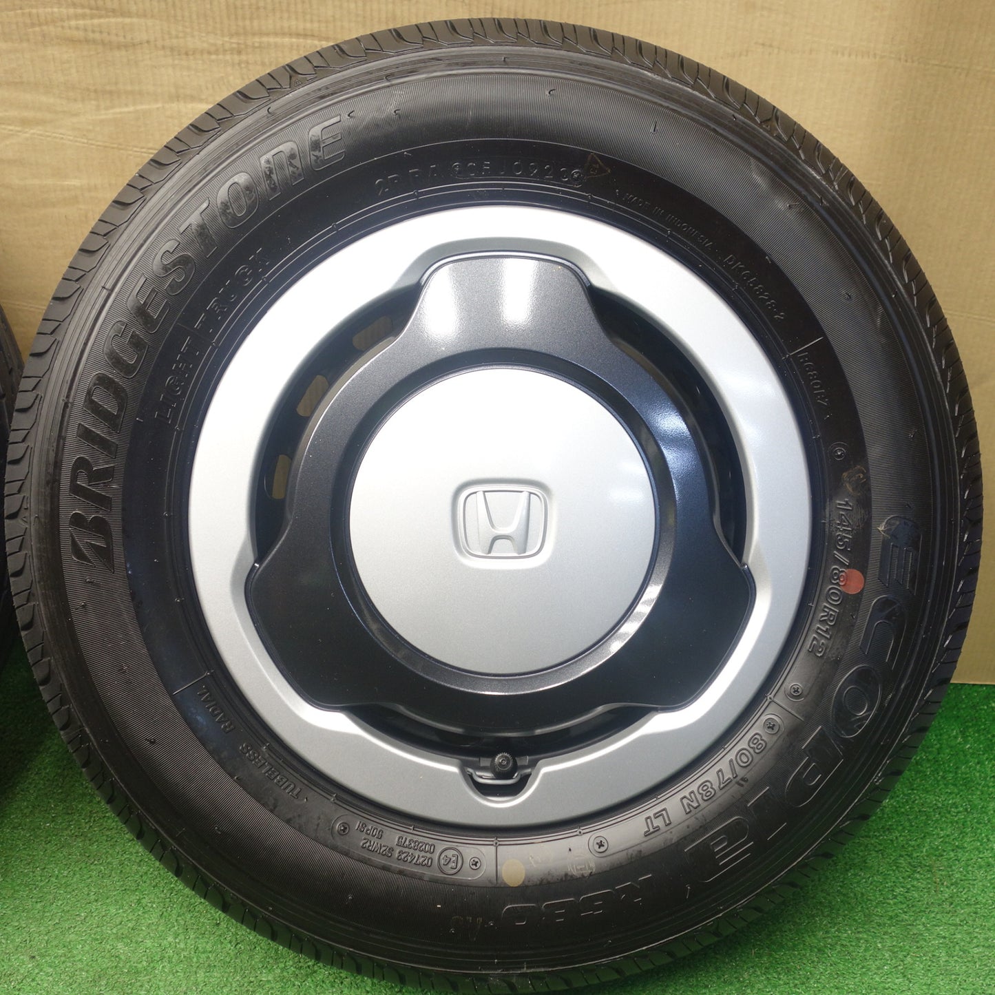 新車外し！23年★ホンダ N-VAN 純正 スチール 145/80R12 80/78N ブリヂストン エコピア R680 12インチ PCD100/4H★6020704KTノ