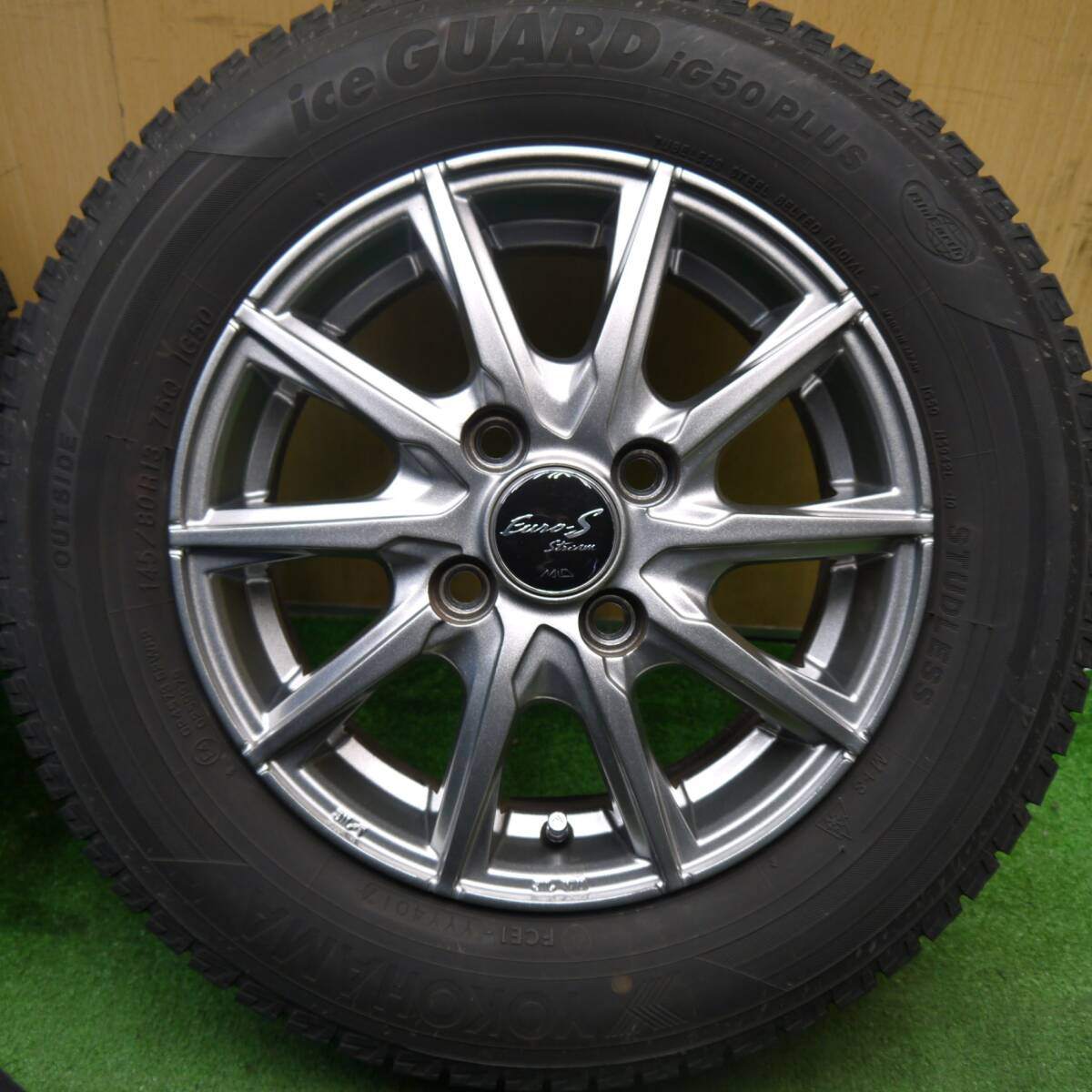 キレイ★スタッドレス 145/80R13 ヨコハマ アイスガード iG50 プラス Euro-S Stream MiD 13インチ PCD100/4H★5033107Hス