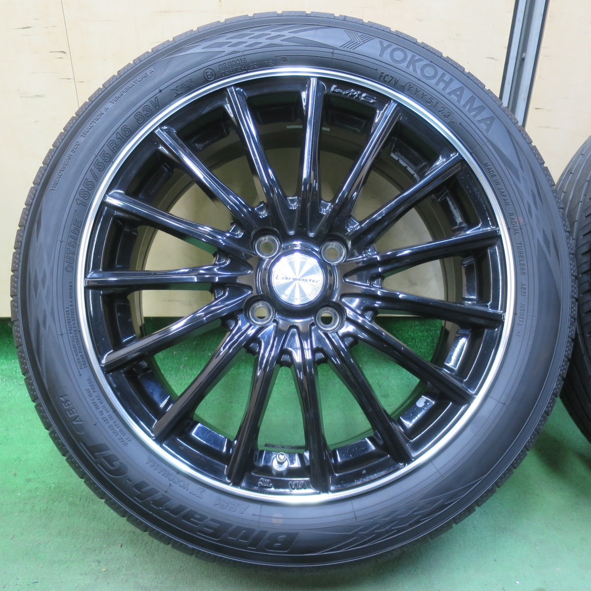 バリ溝！23年！9分★Lehrmeister LM-S FS15 185/55R16 ヨコハマ BluEarth-GT AE51 レアマイスター ブルーアース 16インチ PCD100/4H★6010914イノ