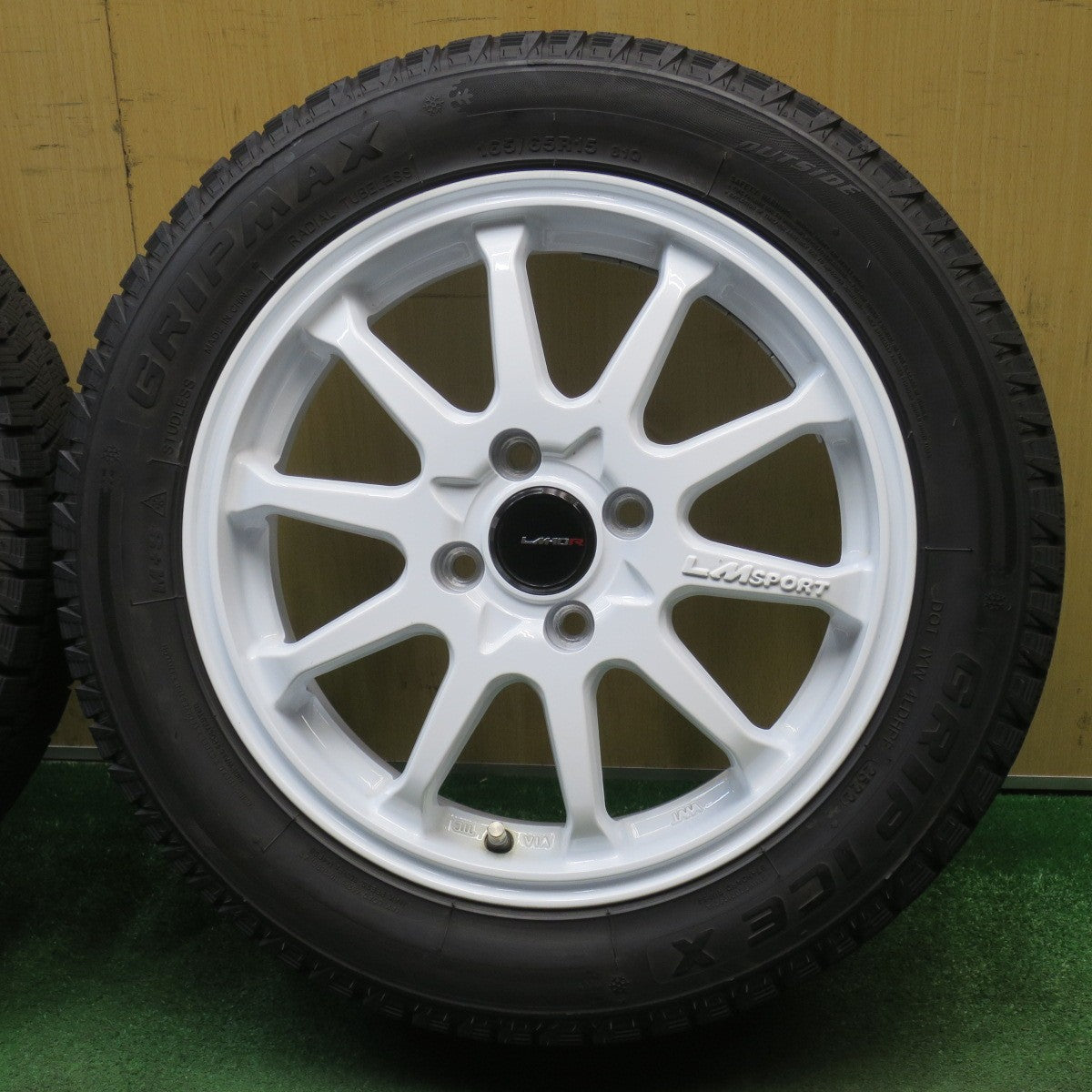 バリ溝！22年！キレイ！9.5分以上★スタッドレス 165/65R15 グリップマックス グリップアイス X LM SPORT LM-10R LMスポーツ 15インチ PCD100/4H★6021801NJス