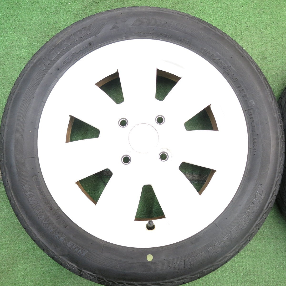 バリ溝！21年！キレイ！9分★スズキ ラパン 純正 155/65R14 ブリヂストン ネクストリー エコピア 14インチ PCD100/4H★5062709AKノ