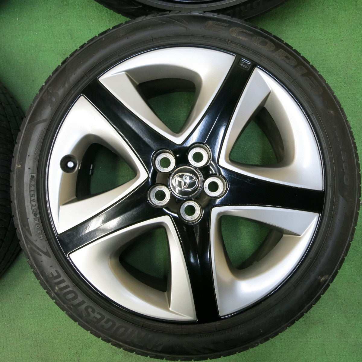*送料無料* バリ溝！22年！9.5分★トヨタ 50系 プリウス ツーリング 純正 215/45R17 ブリヂストン エコピア NH200 ナンカン GREAN/SPORT PCD100/5H★4091305SYノ