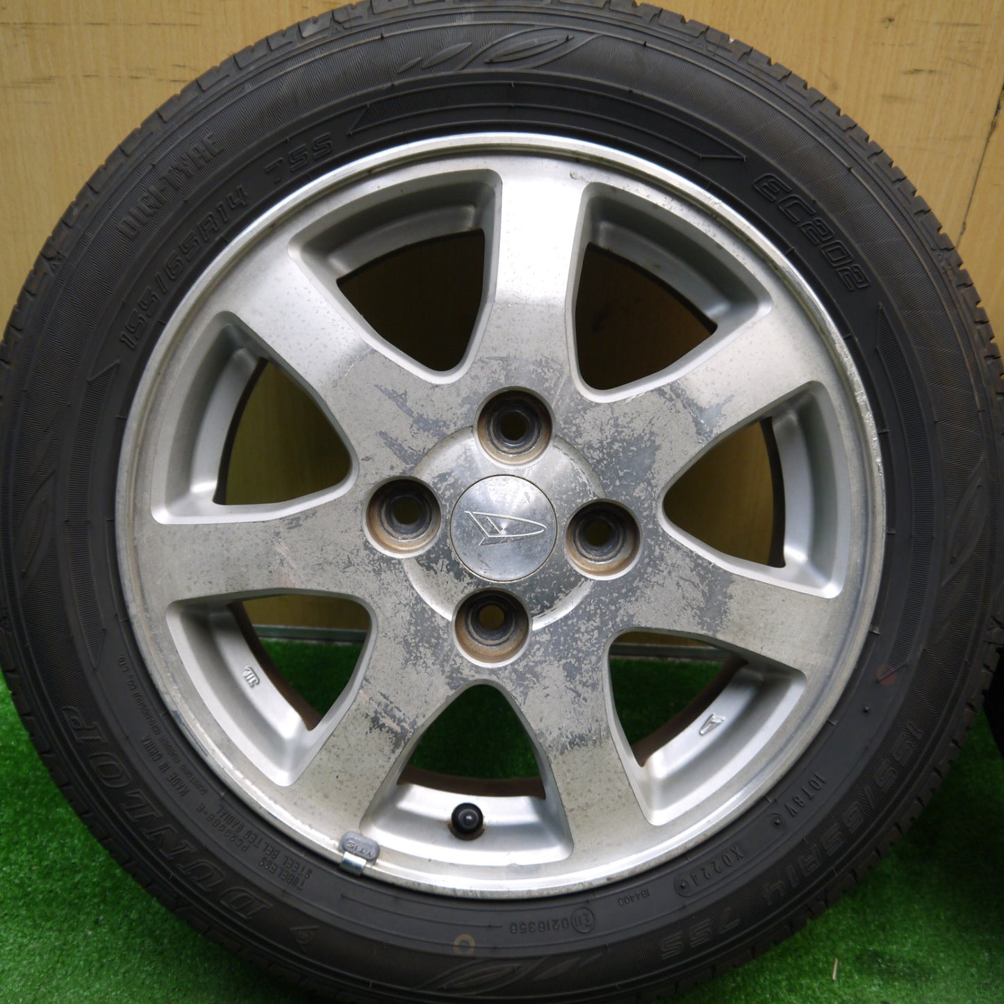 バリ溝！24年！8.5分★ダイハツ ムーヴ タント 等 純正 155/65R14 ダンロップ EC202 14インチ PCD100/4H★5042101Hノ