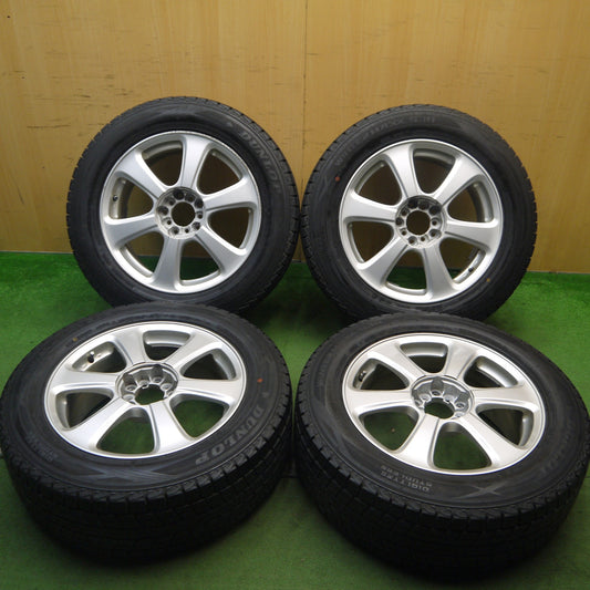 バリ溝！キレイ！9分★スタッドレス 225/60R17 ダンロップ ウインターマックス SJ8 社外 アルミ 17インチ PCD100 114.3/5H マルチ★5071506Hス