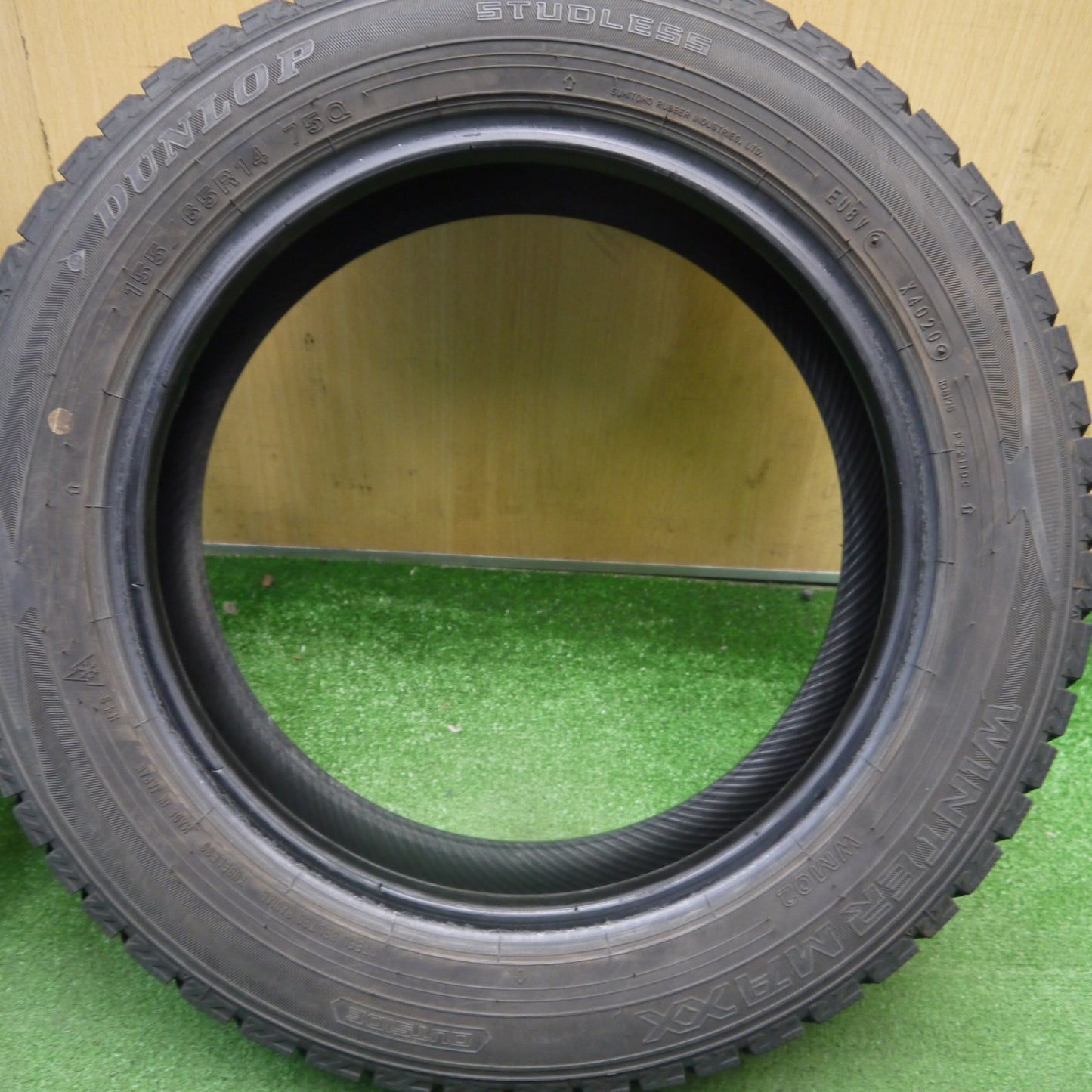 バリ溝！9.5分！2本★スタッドレス 155/65R14 ダンロップ ウインターマックス WM02 タイヤ 14インチ N-BOX タント スぺーシア 等★6040610Hスタ