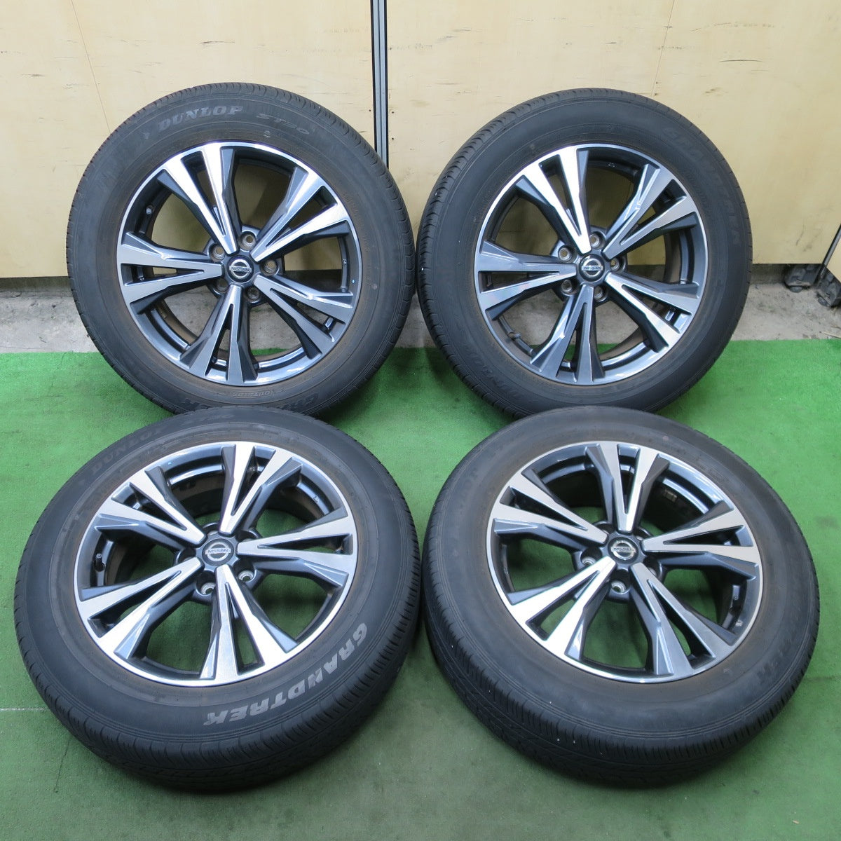 4本価格★日産 T32 エクストレイル 純正 225/60R18 ダンロップ ST30 グラントレック 18インチ PCD114.3/5H★6041001ナノ