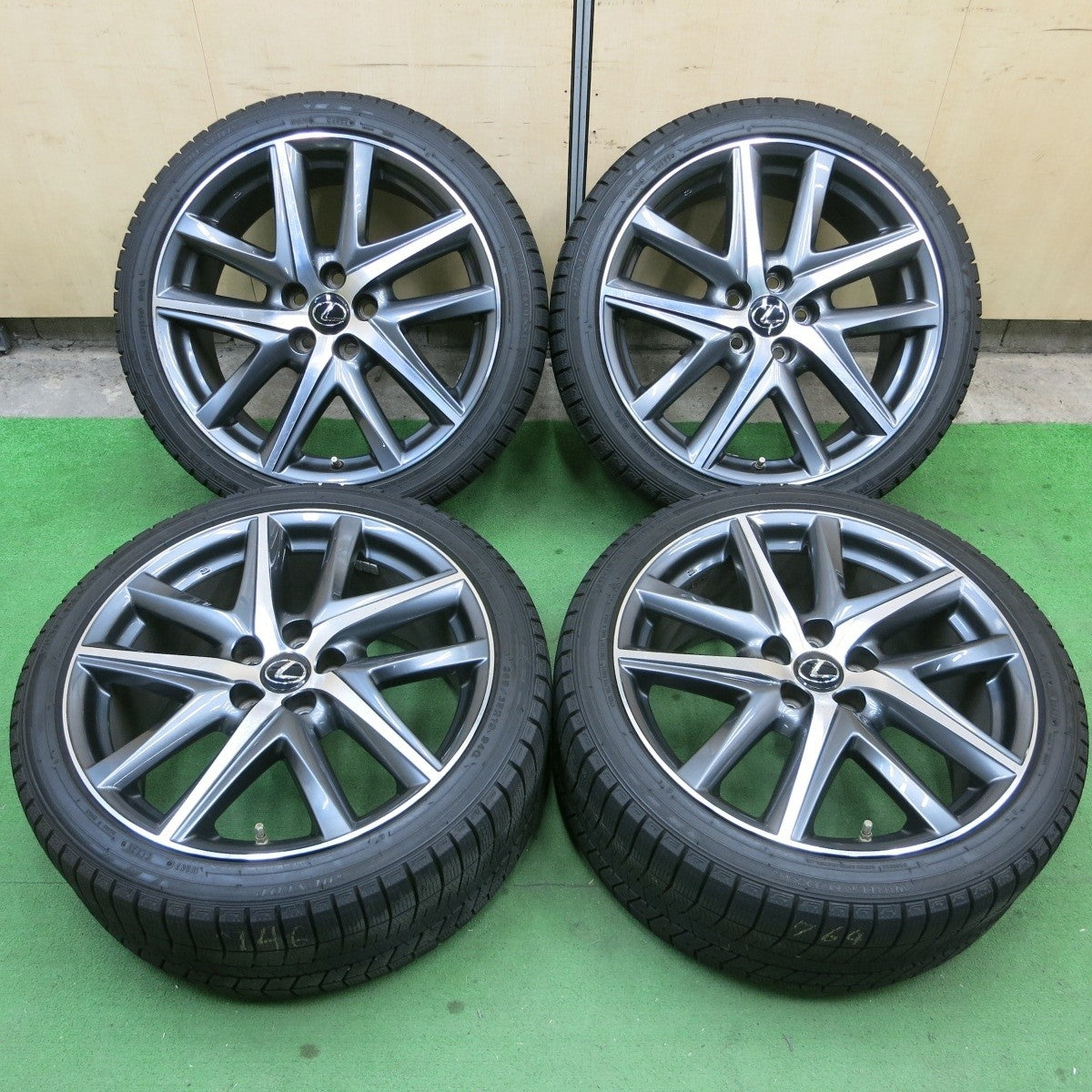 センサー付！バリ溝！22年！9.5分★レクサス GS Fスポーツ 純正 235/40R19 265/35R19 スタッドレス ダンロップ ウインターマックス03 19インチ PCD114.3/5H★5021702ナス