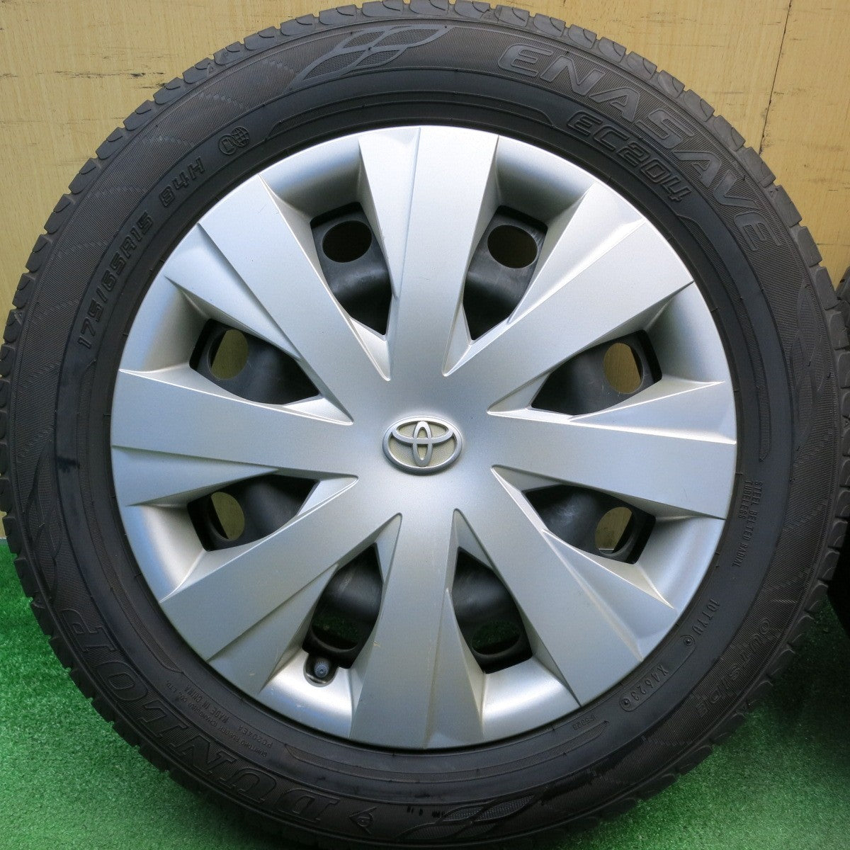 バリ溝！25年！ほぼ10分★トヨタ 160系 カローラ フィールダー 純正 スチール 175/65R15 ダンロップ エナセーブ EC204 15インチ PCD100/4H★6040502HAノ