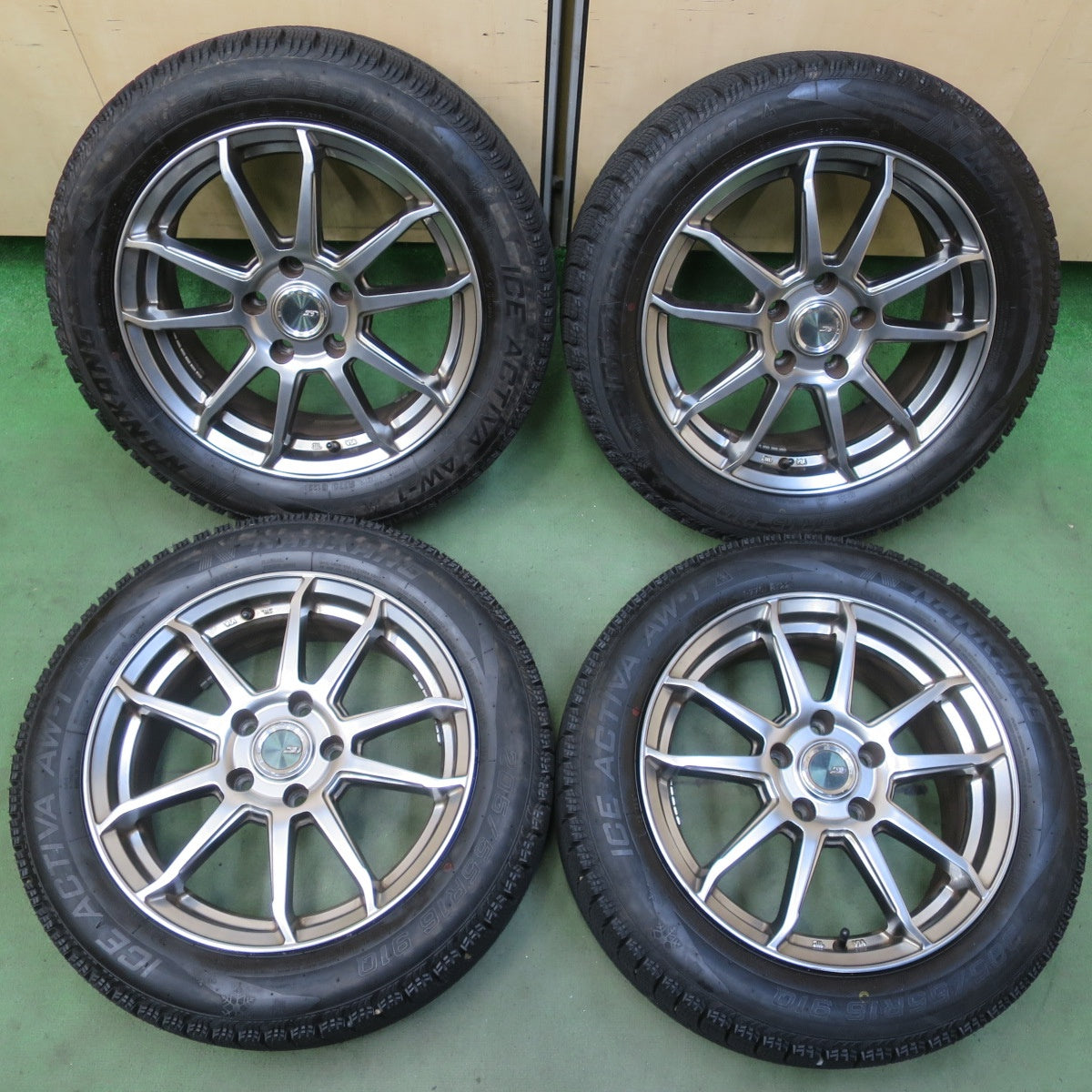 バリ溝！22年！ほぼ10分◎BMW MINI 等 205/55R16 スタッドレス ナンカン アイスアクティバ AW-1 BROCKEN ブロッケン 16インチ PCD112/5H◎6061506イス