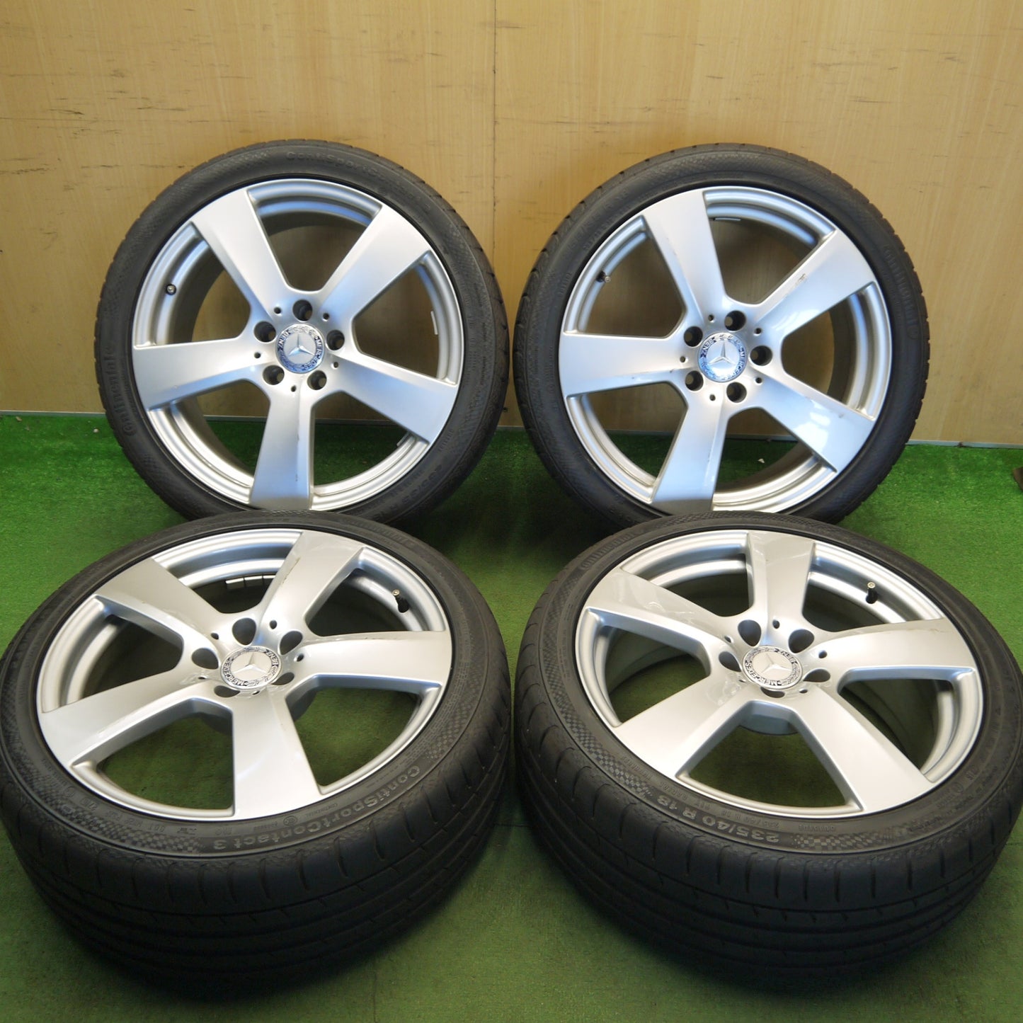 バリ溝！8.5分★ベンツ Eクラス クーペ W207 C207 A207 等 純正 235/40R18 255/35R18 コンチネンタル コンチスポーツ コンタクト3 MO 18インチ PCD114.3/5H★6051512Hノ
