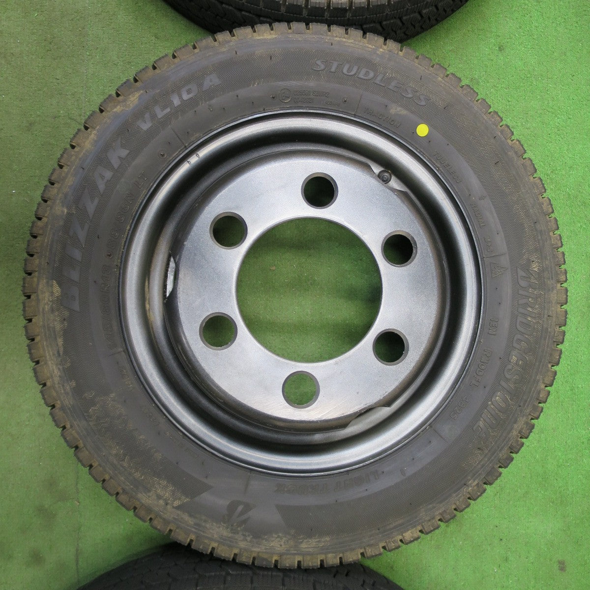 バリ溝！25年！キレイ！ほぼ10分★いすゞ エルフ 145/80R13 88/86N 185/75R15 106/104N スタッドレス ブリヂストン ブリザック VL10A W989 スチール ホイール 13 15 インチ PCD 184 170/6H★6041003ナス