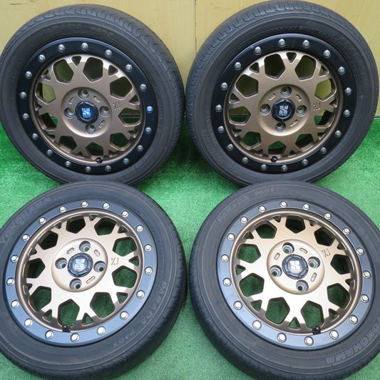 バリ溝！22年！キレイ！8.5分★XTREME-J MLJ XJ04 165/55R14 ヨコハマ PARADA PA03 エクストリームJ ブロンズ 14インチ 軽サイズ PCD100/4H★5111308NJノ