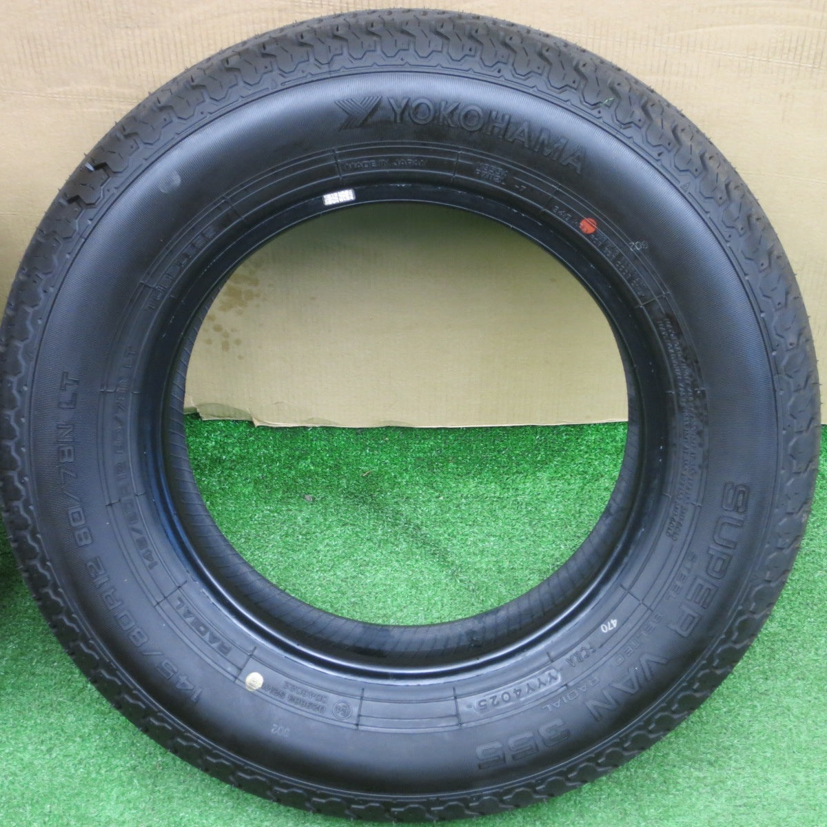 新車外し！25年★145/80R12 80/78N ヨコハマ SUPER VAN 355 タイヤ 12インチ キャリイ エブリイ 等★6020603NKノタ