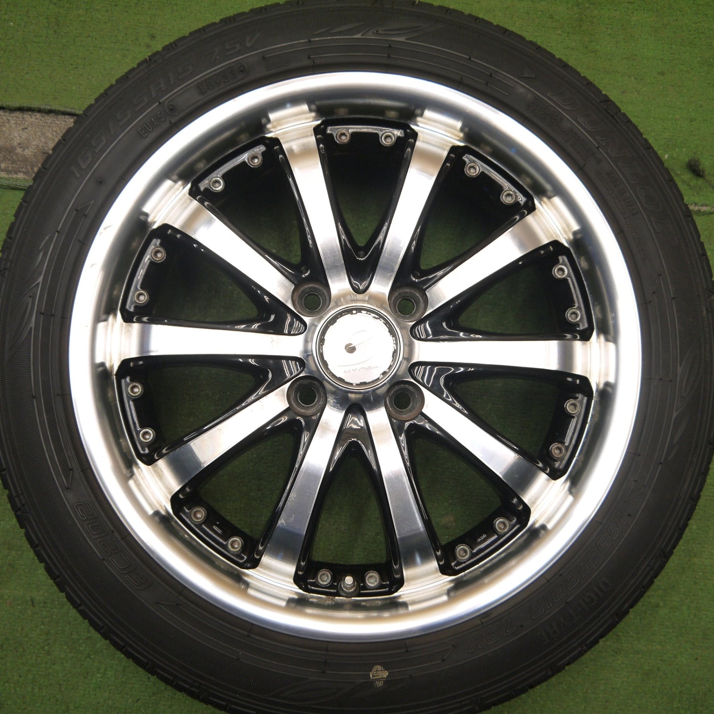 バリ溝！23年！9.5分★LOXARNY EX BYRON STINGER 165/55R15 ダンロップ EC202 ロクサーニ バイロン スティンガー 軽 サイズ PCD100/4H★5062501Hノ