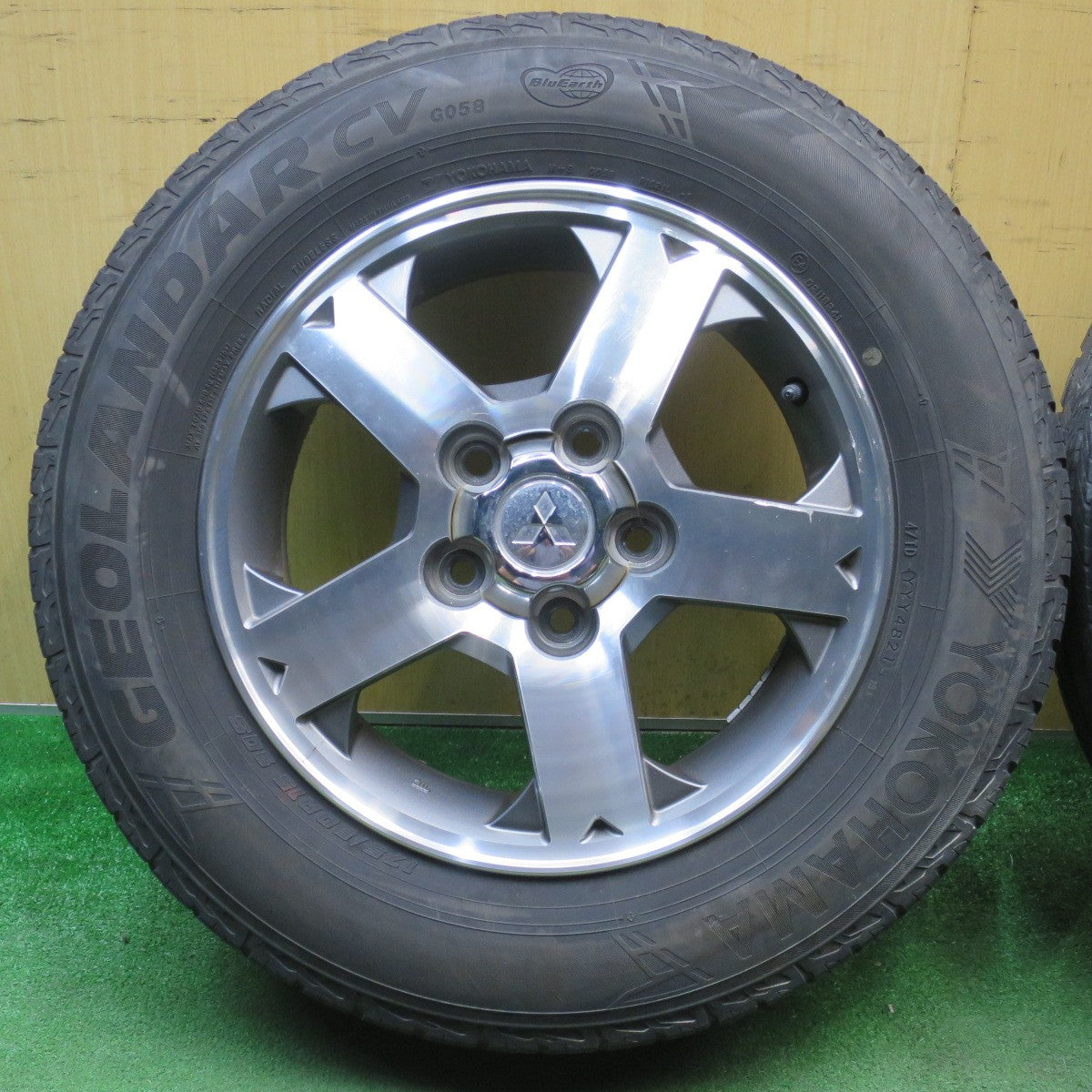 バリ溝！8.5分★三菱 パジェロ ミニ 純正 175/80R15 ヨコハマ ジオランダー CV G058 15インチ PCD114.3/5H★6032302NJノ