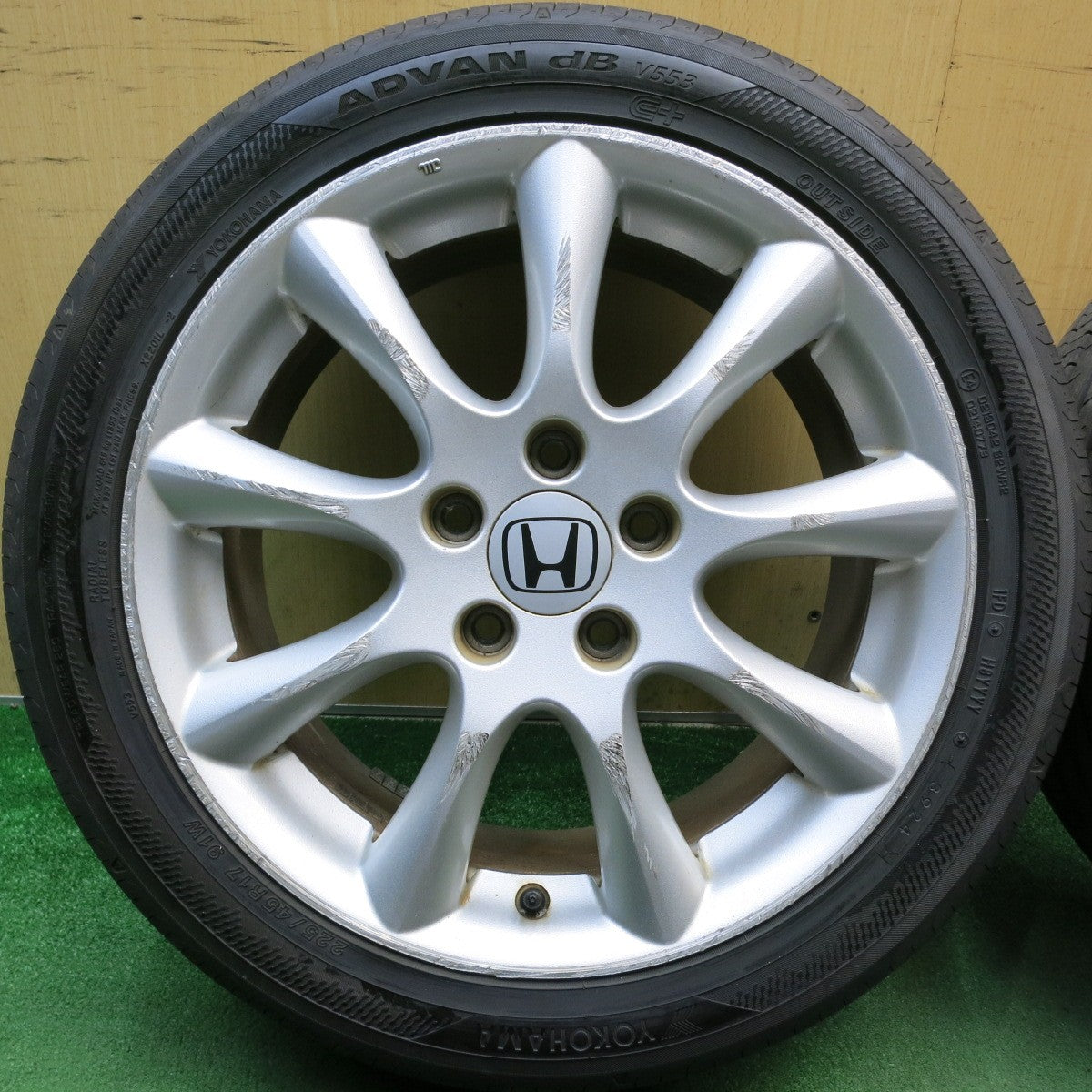 ほぼ未使用！24年◎ホンダ CL9 アコード タイプS 純正 225/45R17 ヨコハマ アドバン dB V553 17インチ PCD114.3/5H◎6071606HAノ