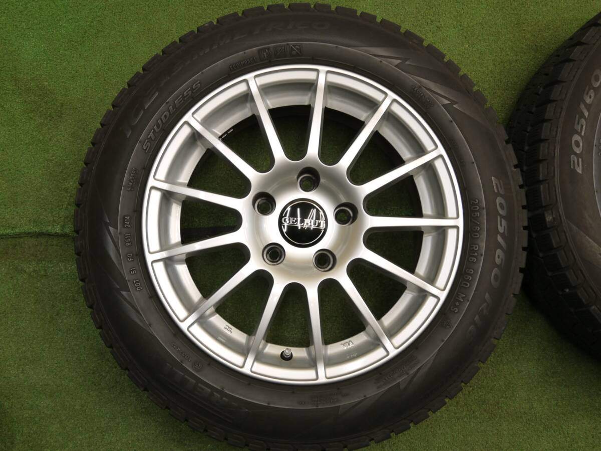 キレイ★BMW 等 GELBUT 205/60R16 スタッドレス ピレリ アイスアシンメトリコ ゲルプート 16インチ PCD120/5H★2030807クス