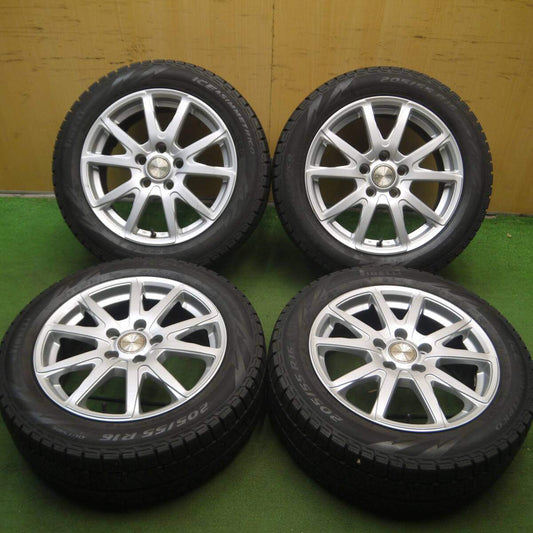 4本★ワーゲン等 EUROBAHN SPORTECHNIC 205/55R16 スタッドレス ピレリ アイスアシンメトリコ PCD112/5H★4061804Hス