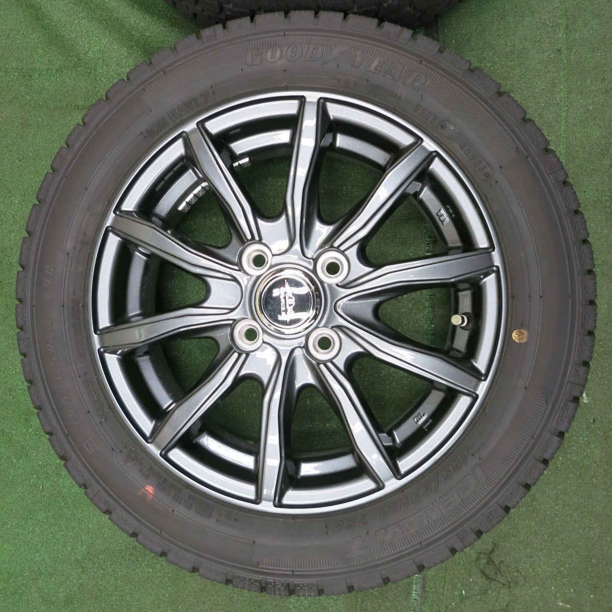 *送料無料* 超バリ溝！23年！ほぼ10分★スタッドレス 155/65R14 グッドイヤー アイスナビ7 TEAD テッド 14インチ PCD100/4H★4062901NJス