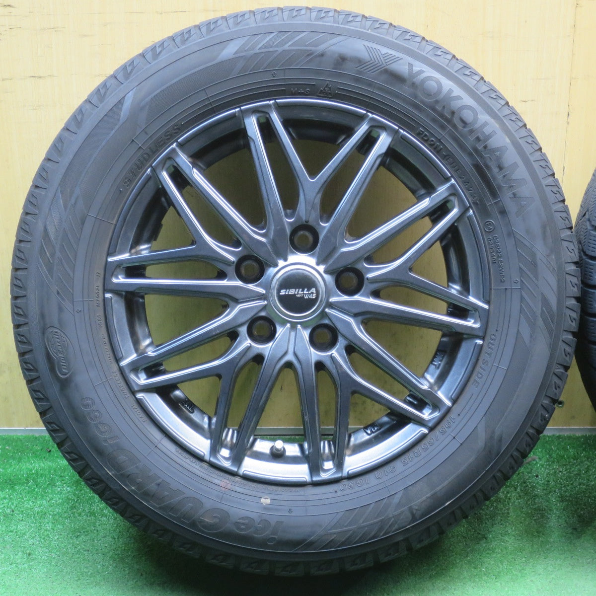 バリ溝！23年！9分◎スタッドレス 195/65R15 ヨコハマ アイスガード iG60 SIBILLA NEXT W45 シビラ 15インチ PCD114.3/5H◎6063002NJス