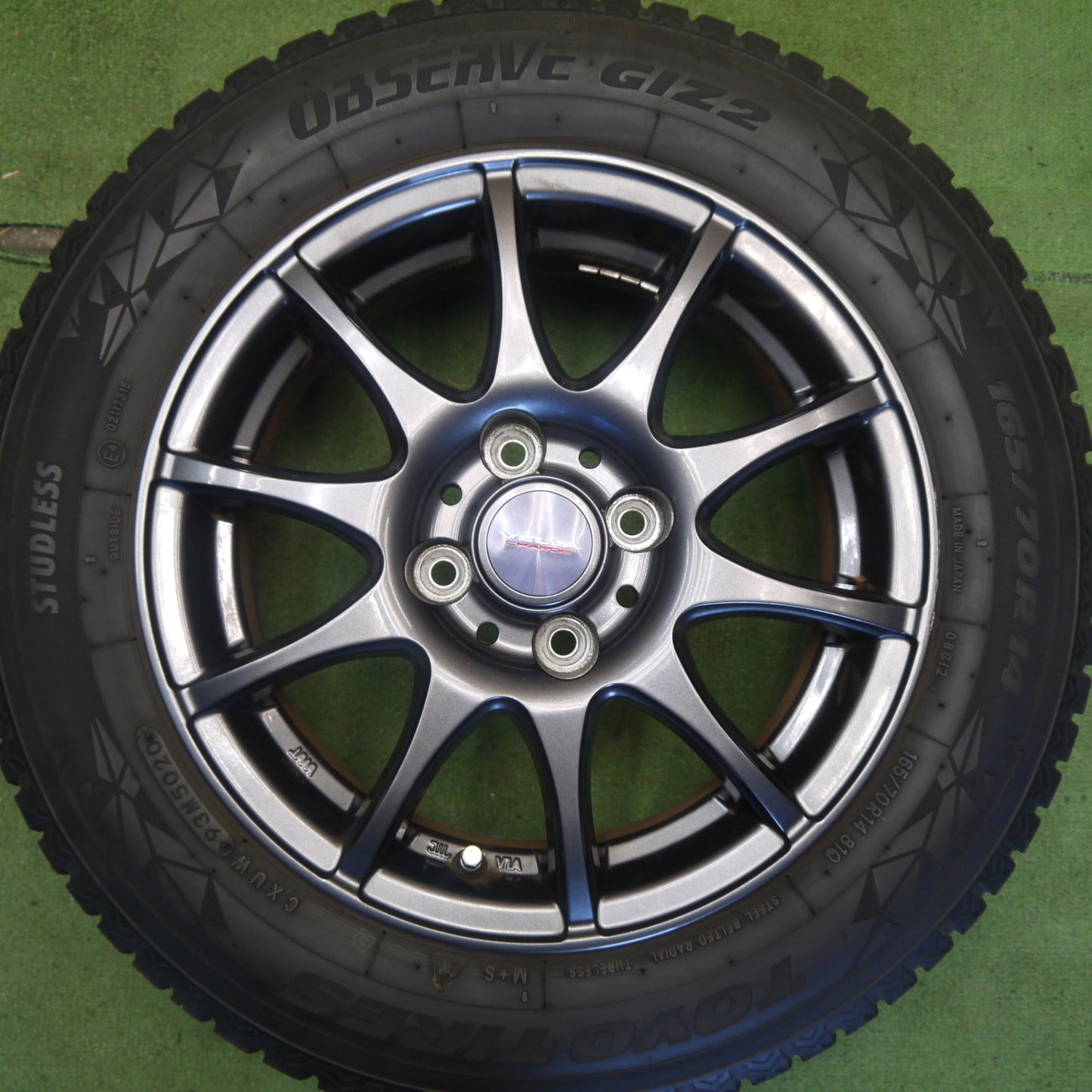 キレイ◎スタッドレス 165/70R14 トーヨー オブザーブ GIZ2 VELVA CHARGE ヴェルヴァ 14インチ PCD100/4H◎6071402Hス