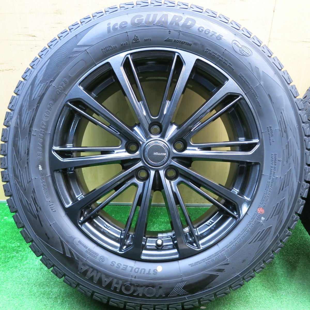 バリ溝！キレイ！9.5分★スタッドレス 225/65R17 ヨコハマ アイスガード G075 MiLLOUS DF ミルアス 17インチ PCD114.3/5H★6010807HAス