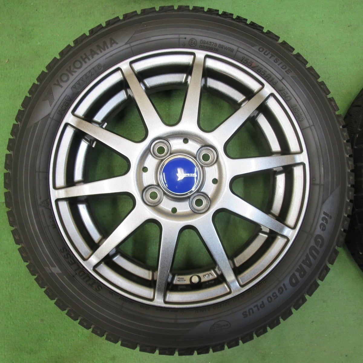 バリ溝！キレイ！9.5分以上★スタッドレス 155/65R14 ヨコハマ アイスガード iG50 プラス WINNERS ウィナーズ 14インチ PCD100/4H★5022411イス