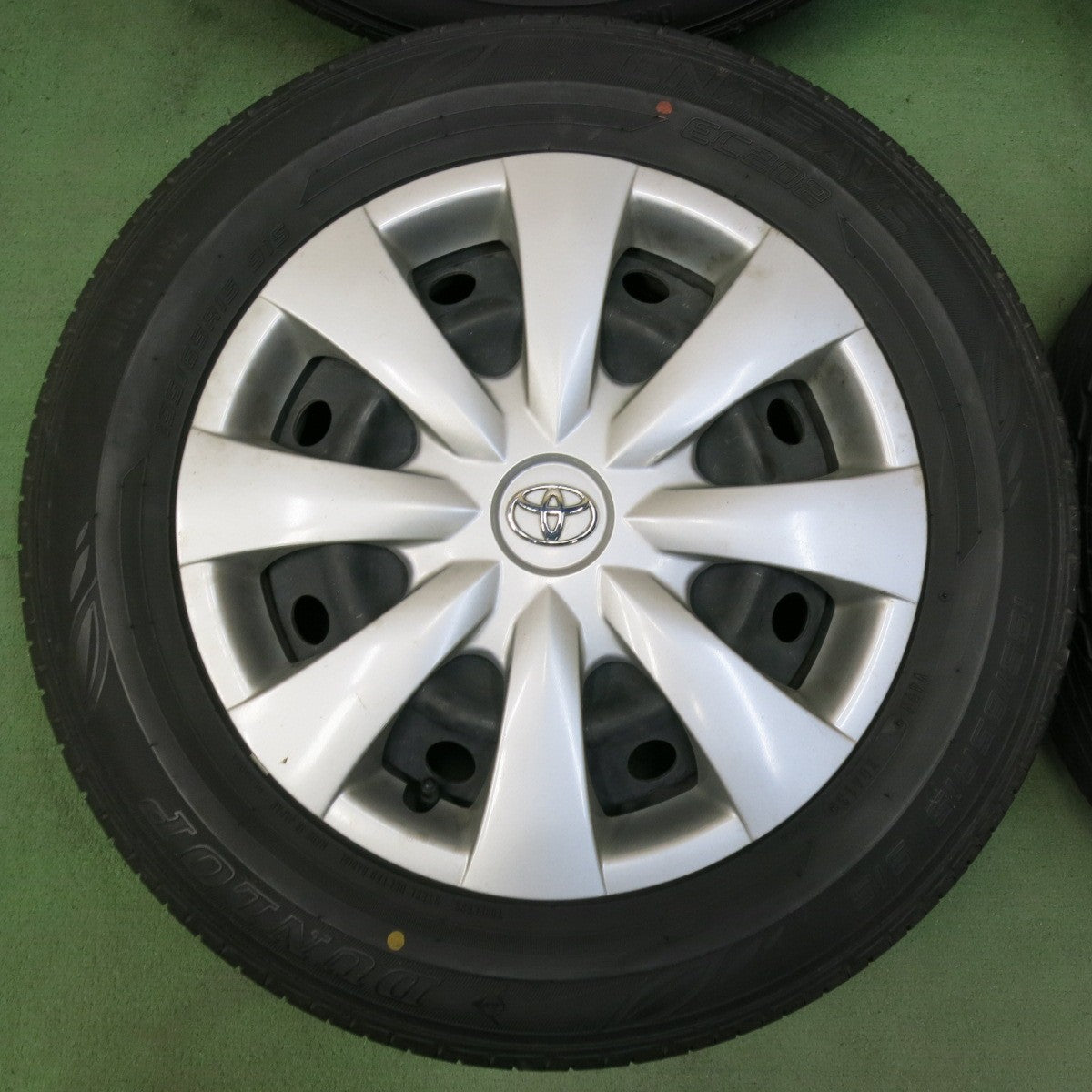 バリ溝！9.5分★トヨタ 140系 カローラ フィールダー 純正 スチール 195/65R15 ダンロップ エナセーブ EC202 15インチ PCD100/4H★5043014SYノ
