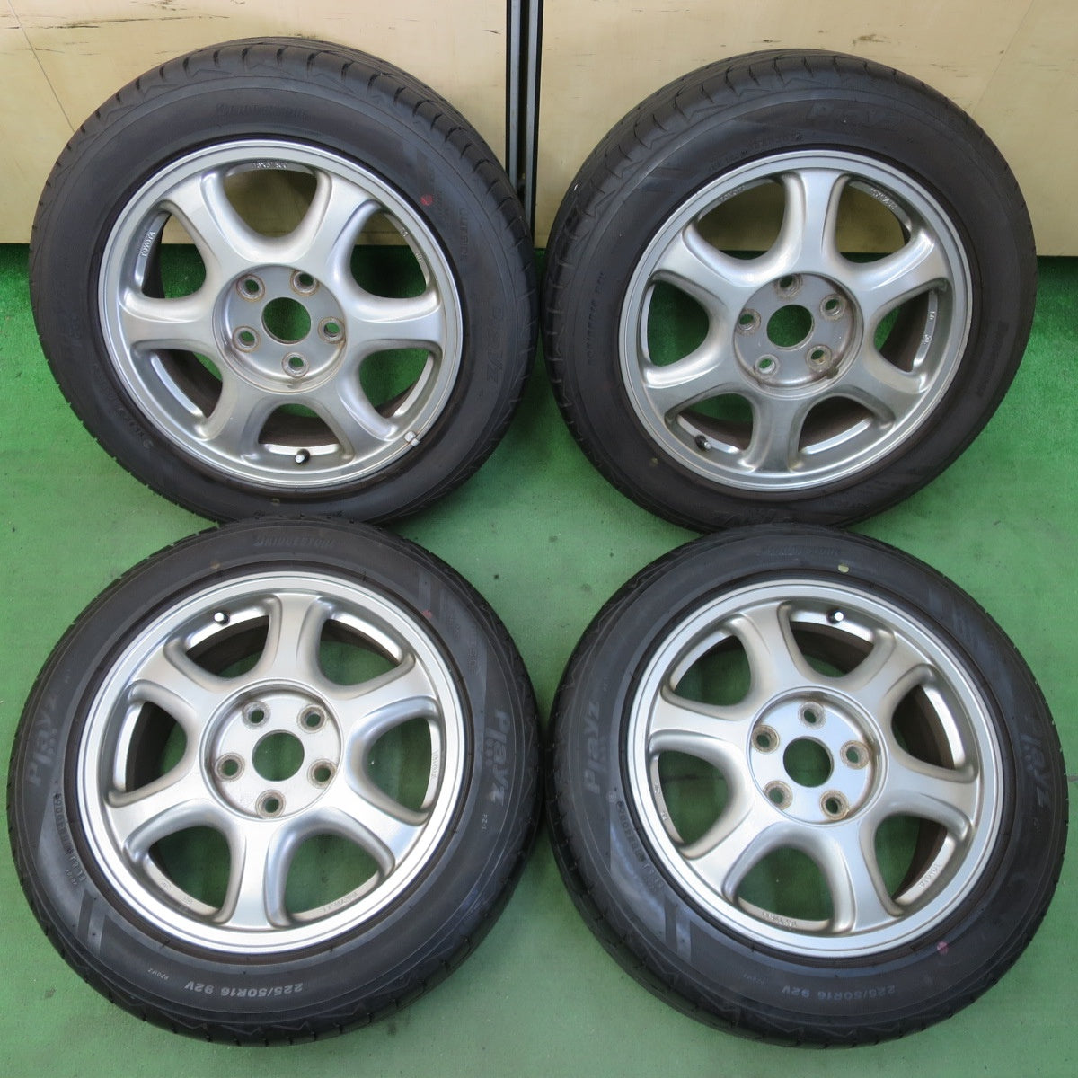 バリ溝！9.5分★トヨタ JZX90系 ツアラーV 純正 205/55R16 225/50R16 ブリヂストン プレイズ PZ-1 16インチ PCD114.3/5H★5061304イノ