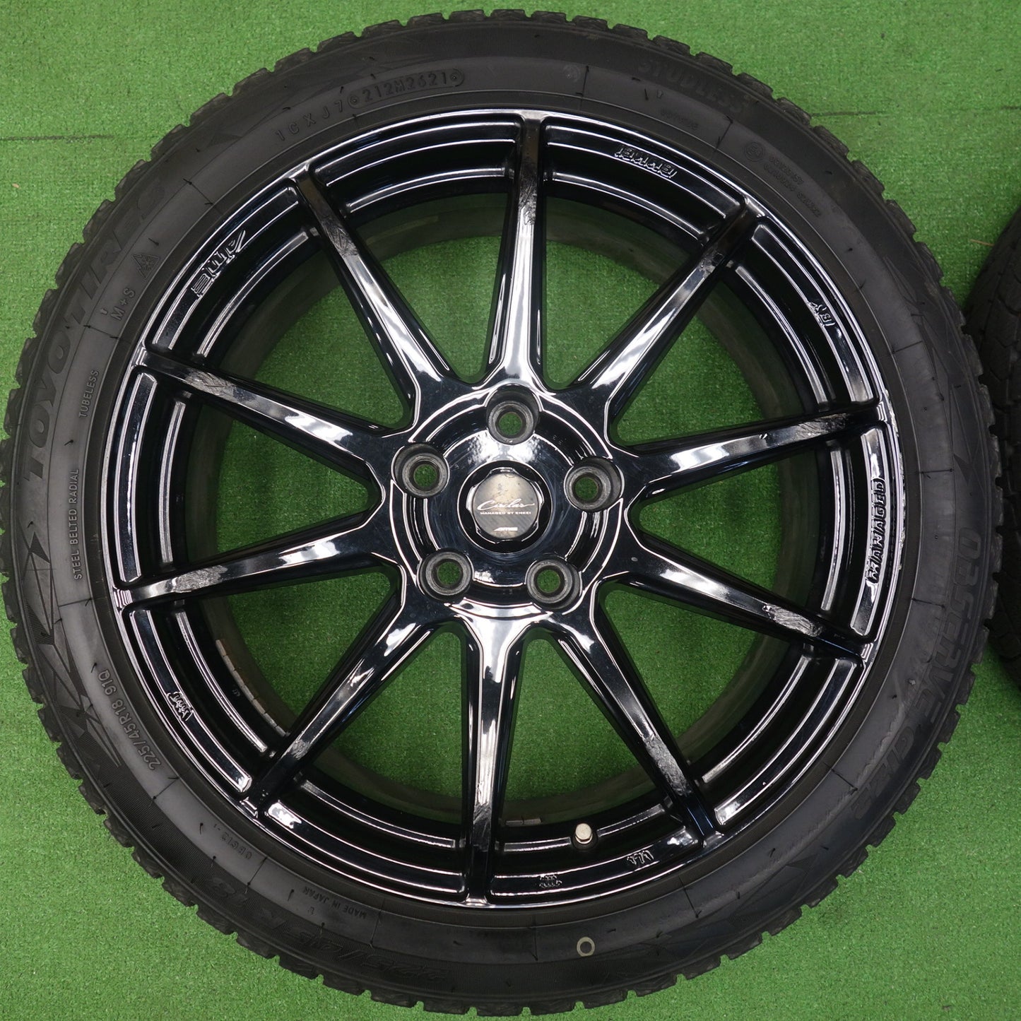 4本価格◎スタッドレス 225/45R18 トーヨー オブザーブ GIZ2 Circlar ENKEI AME サーキュラー エンケイ 18インチ PCD114.3/5H◎6061901KTス