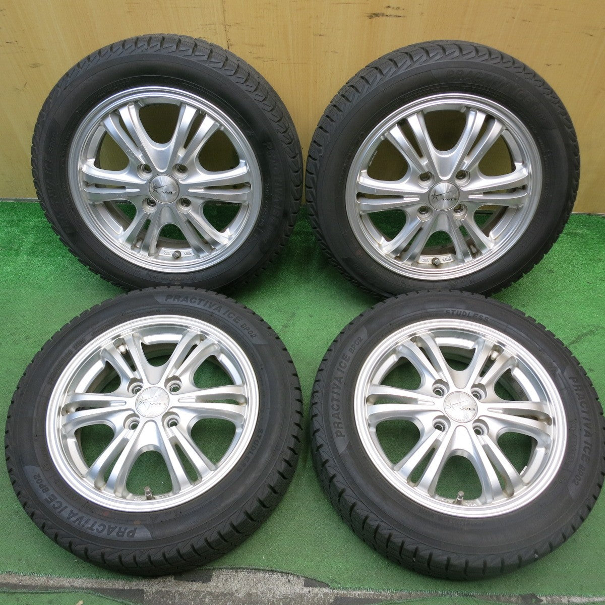 バリ溝！22年！9分★スタッドレス 155/65R14 プラクティバ アイス BP02 ヨコハマ製 WB 社外 アルミ 14インチ PCD100/4H★5081604HAス