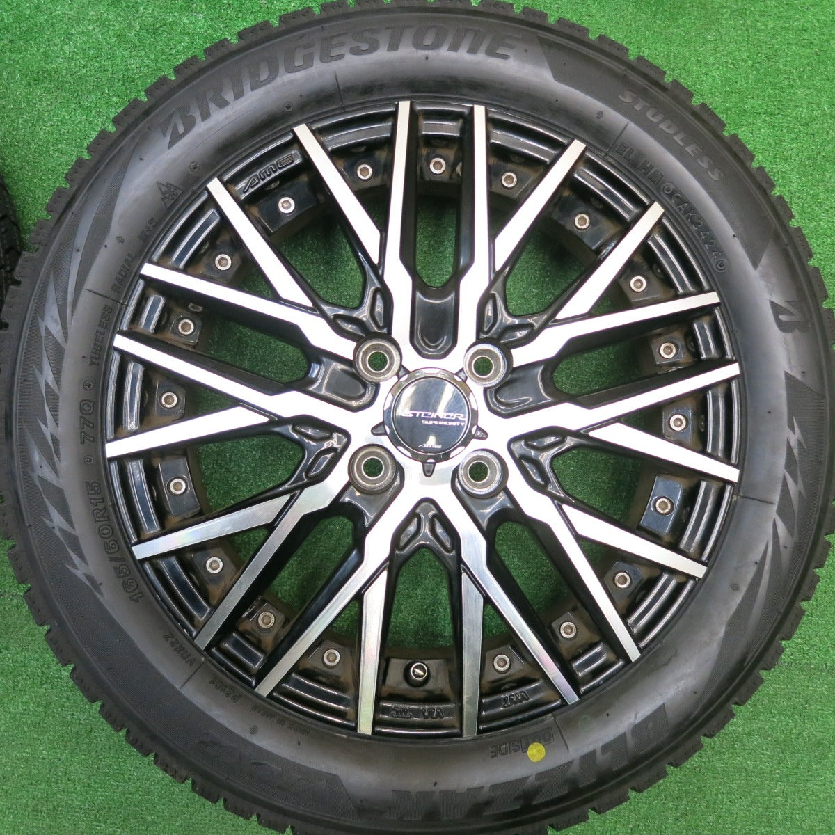 未使用！24年★STEINER SUPERIORITY AME 165/60R15 スタッドレス ブリヂストン ブリザック VRX2 シュタイナー 15インチ 軽サイズ ハスラー 等 PCD100/4H★5102502HAス