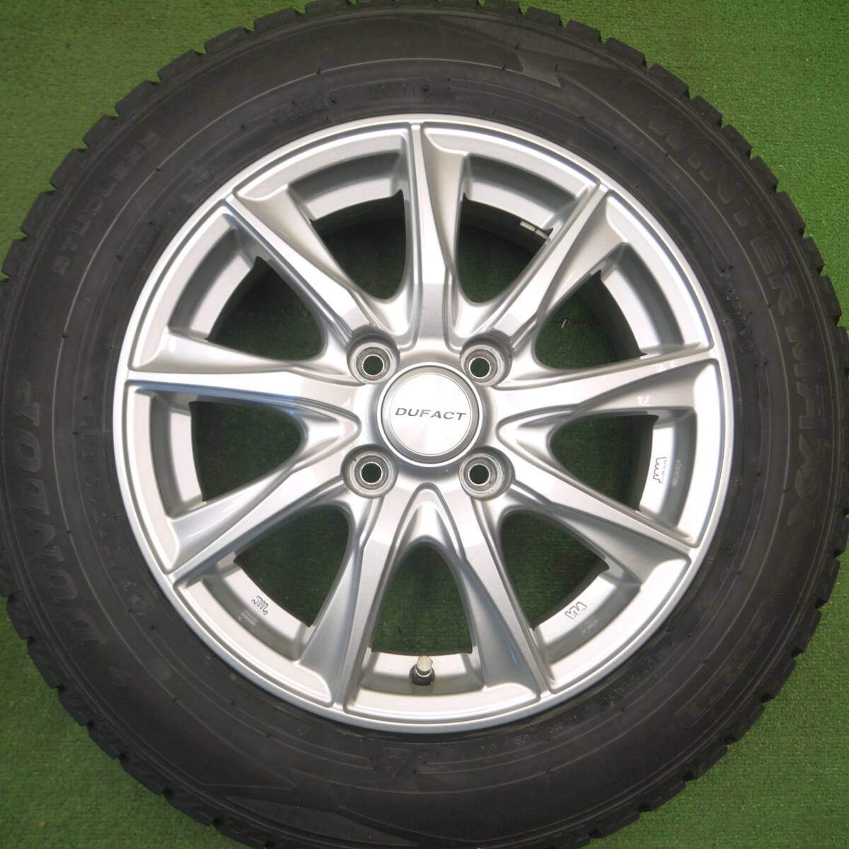 バリ溝！21年！キレイ！8.5分★スタッドレス 165/70R14 ダンロップ ウインターマックス WM02 DUFACT デュファクト 14インチ PCD100/4H★5012010Hス