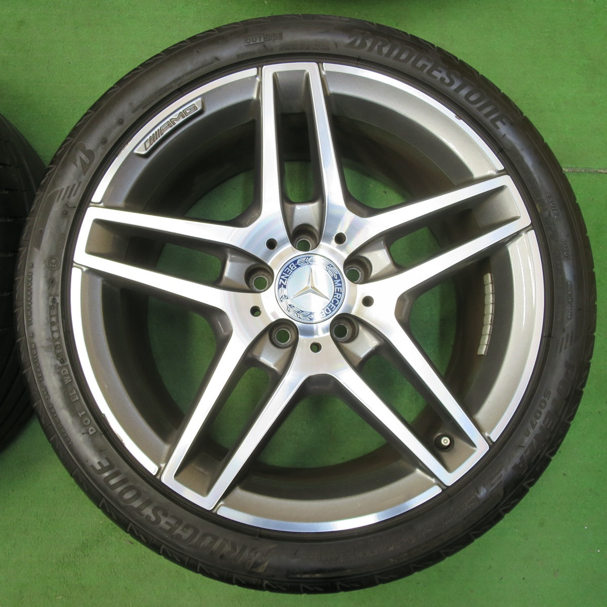 [送料無料] バリ溝！8.5分★ベンツ Eクラス W212 純正 AMG 245/40R18 265/35R18 ブリヂストン ポテンザ RE050A S007A PCD112/5H★4111602イノ