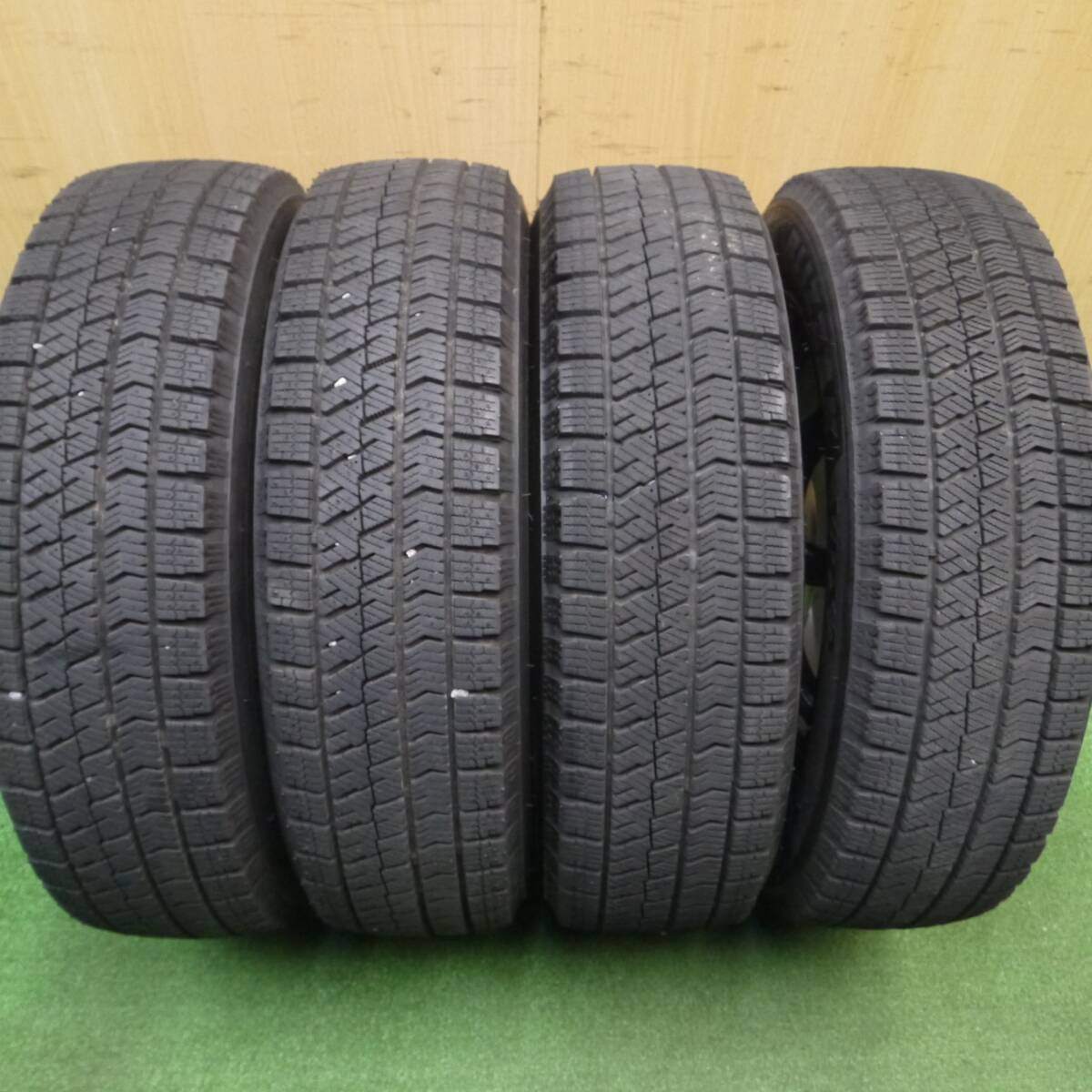 バリ溝！22年！キレイ！ほぼ10分★スタッドレス 155/65R14 ブリヂストン ブリザック VRX2 G-SPEED Gスピード 14インチ PCD100/4H★4122507Hス