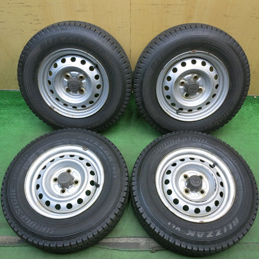 バリ溝！9.5分◎トヨタ プロボックス サクシード 等 純正 スチール 165R13 6PR スタッドレス ブリヂストン ブリザック VL1 13インチ PCD100/4H◎6073009HAス